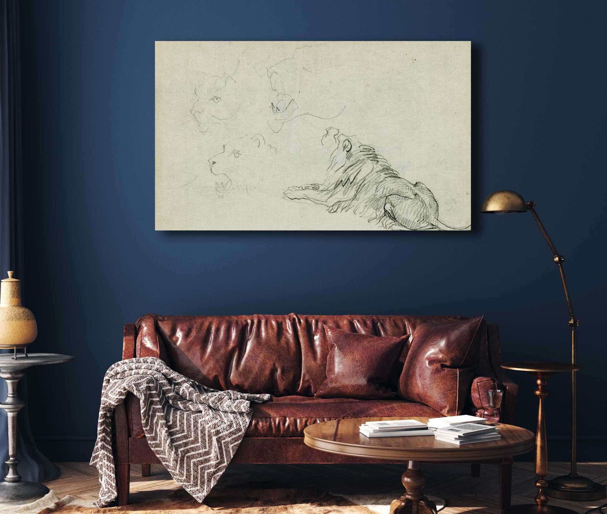 Four Lion Studies  by Theodore Gericault