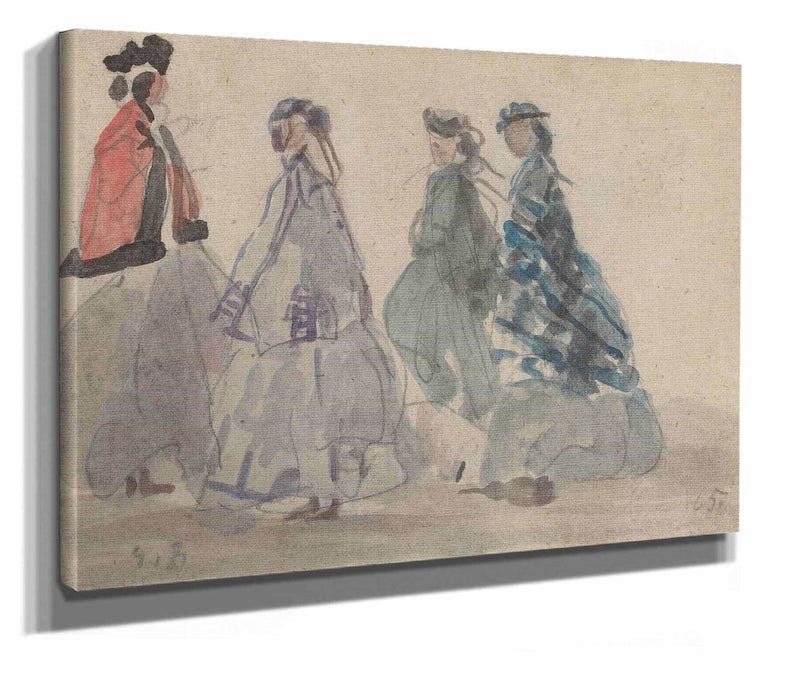 Four Women At Trouville by Eugene Boudin