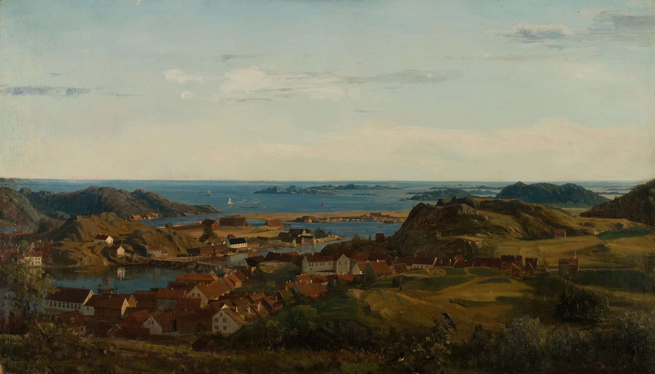Fra Gjertsbjerg Mandal By Amaldus Nielsen