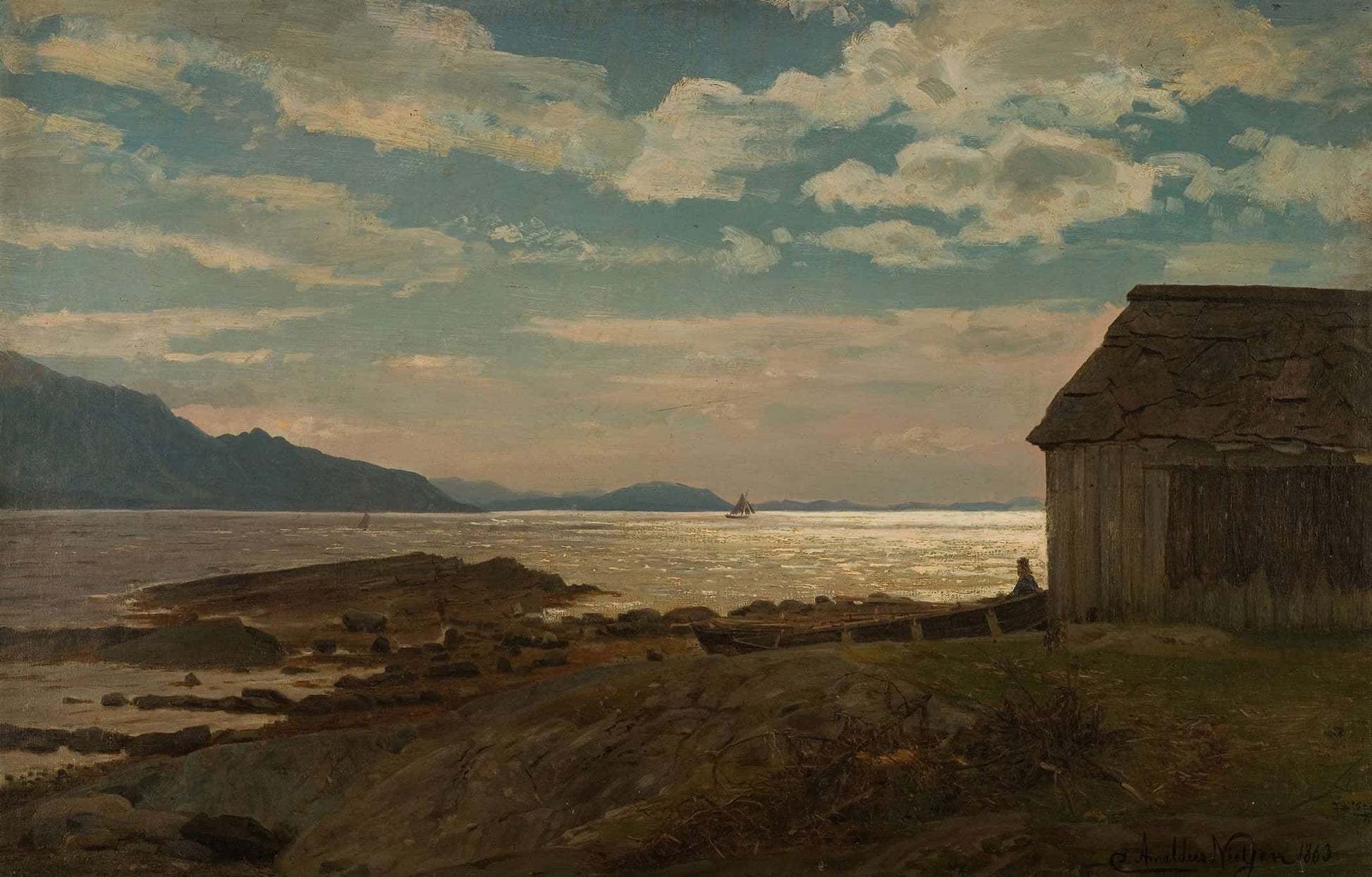 Fra Olvestranden Hardanger By Amaldus Nielsen