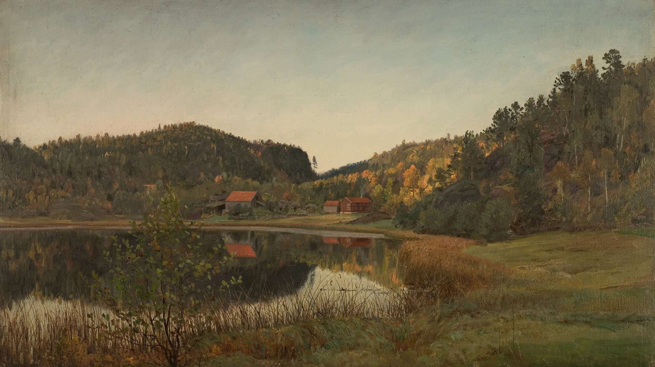 Fra Tjerndalen Ved Risor By Amaldus Nielsen