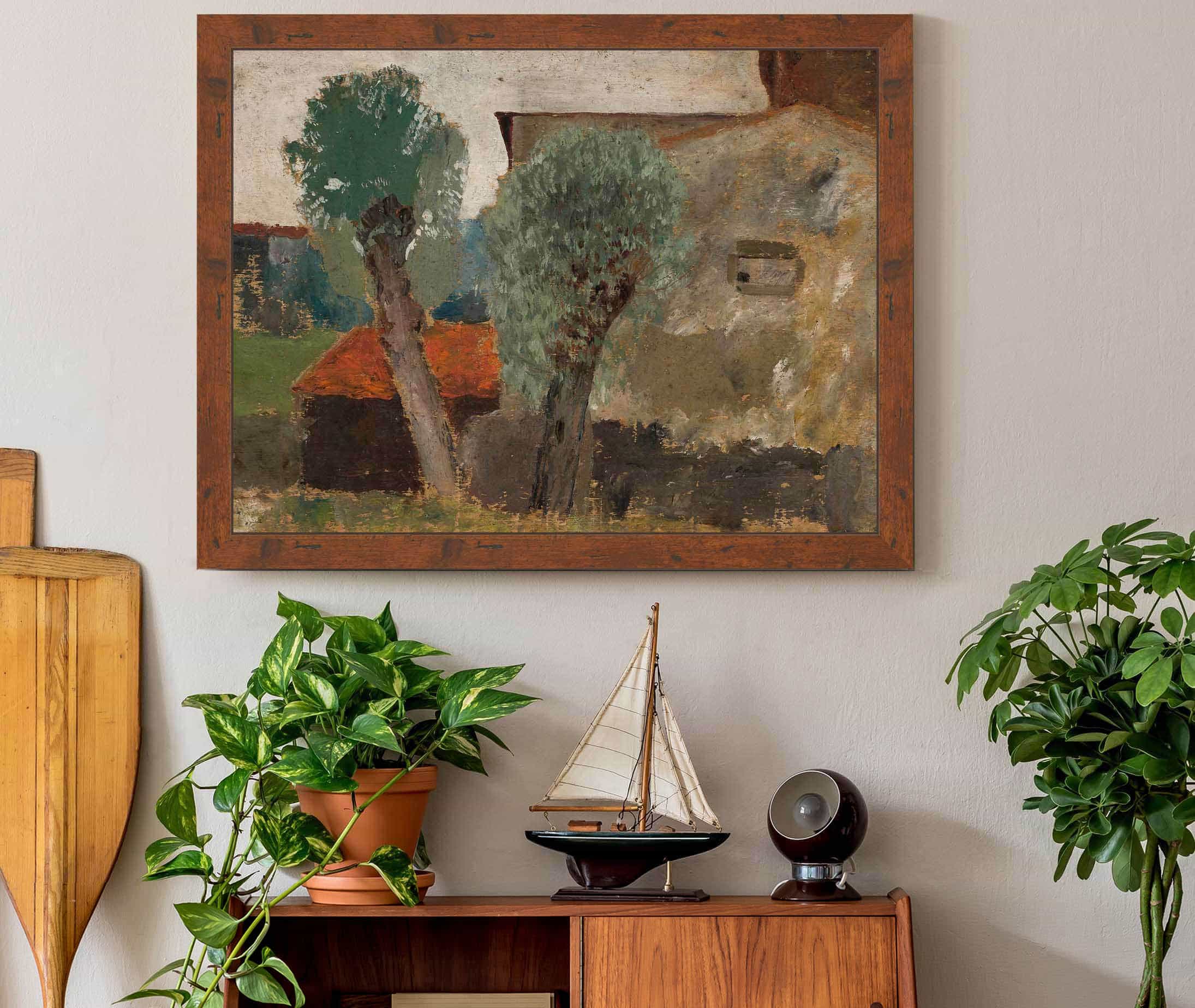 Fragment Of A House With Two Trees by Tadeusz Makowski