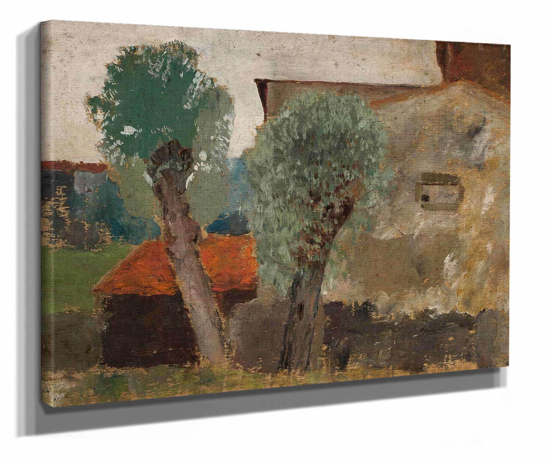 Fragment Of A House With Two Trees by Tadeusz Makowski