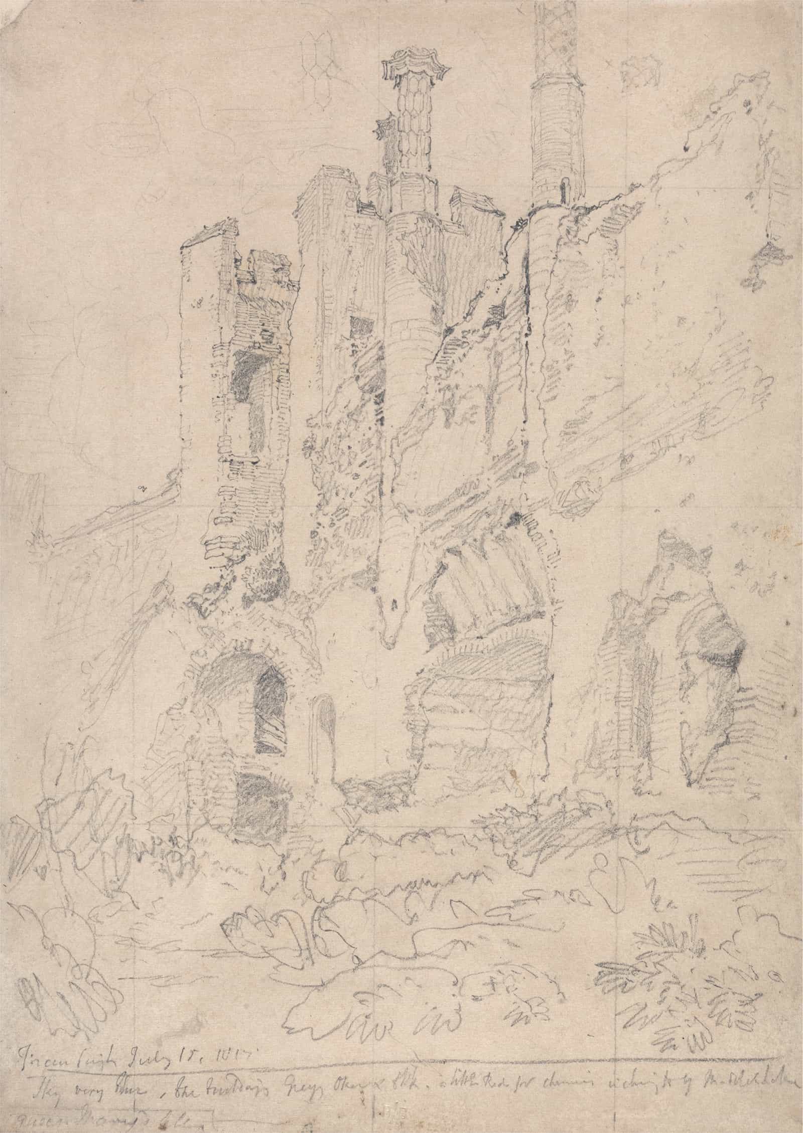 Framlingham Castle Suffolk Part Of Ruined Interior by John Sell Cotman