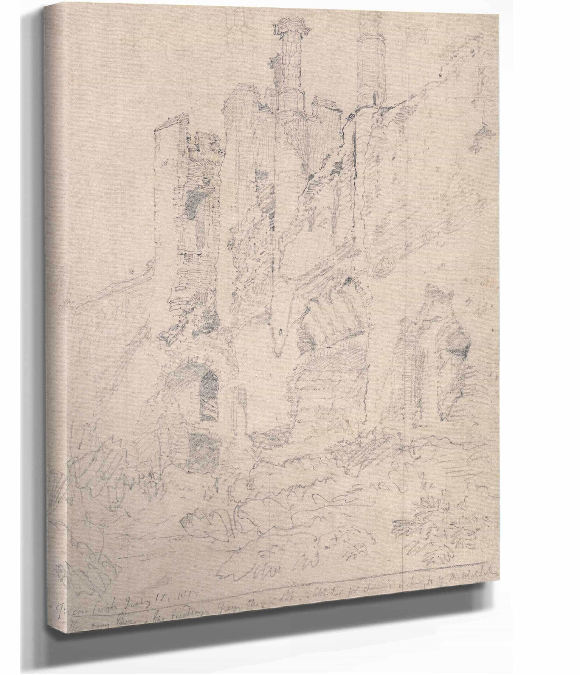 Framlingham Castle Suffolk Part Of Ruined Interior by John Sell Cotman