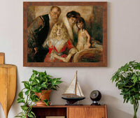 Franz Von Lenbach With His Wife And Daughters by Franz Von Lenbach