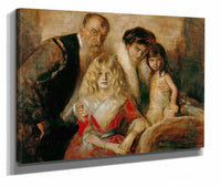 Franz Von Lenbach With His Wife And Daughters by Franz Von Lenbach