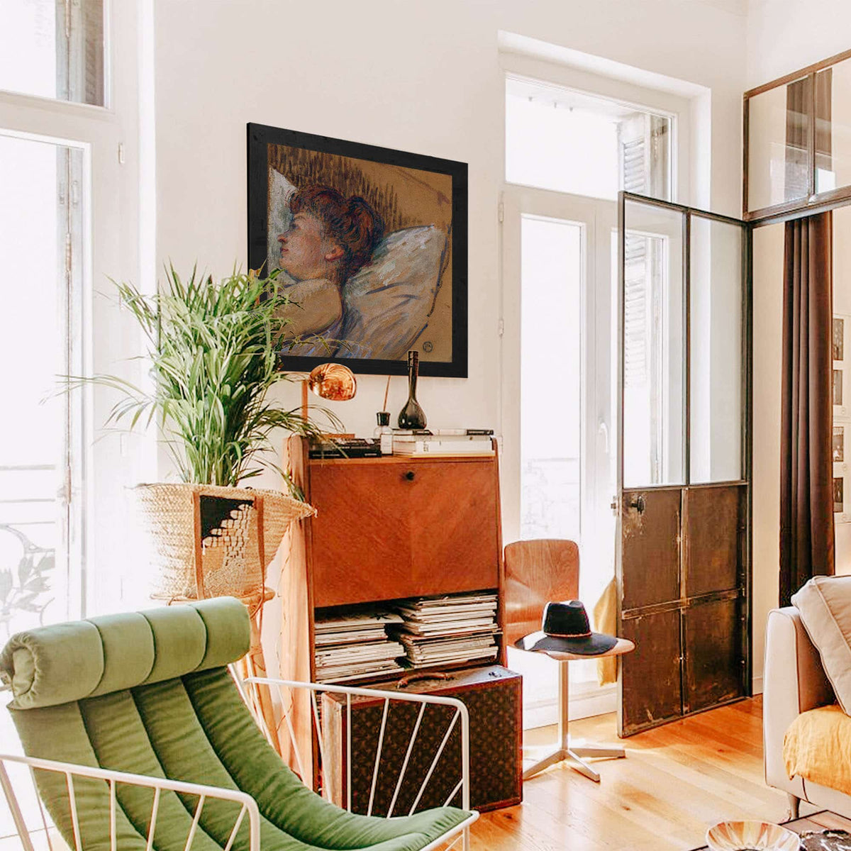 Frau Im Bett by Henri De Toulouse Lautrec