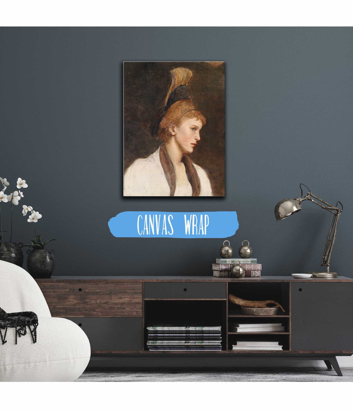 Frau Im Profil Mit Goldhaube by Eduard Veith