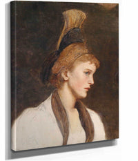 Frau Im Profil Mit Goldhaube by Eduard Veith