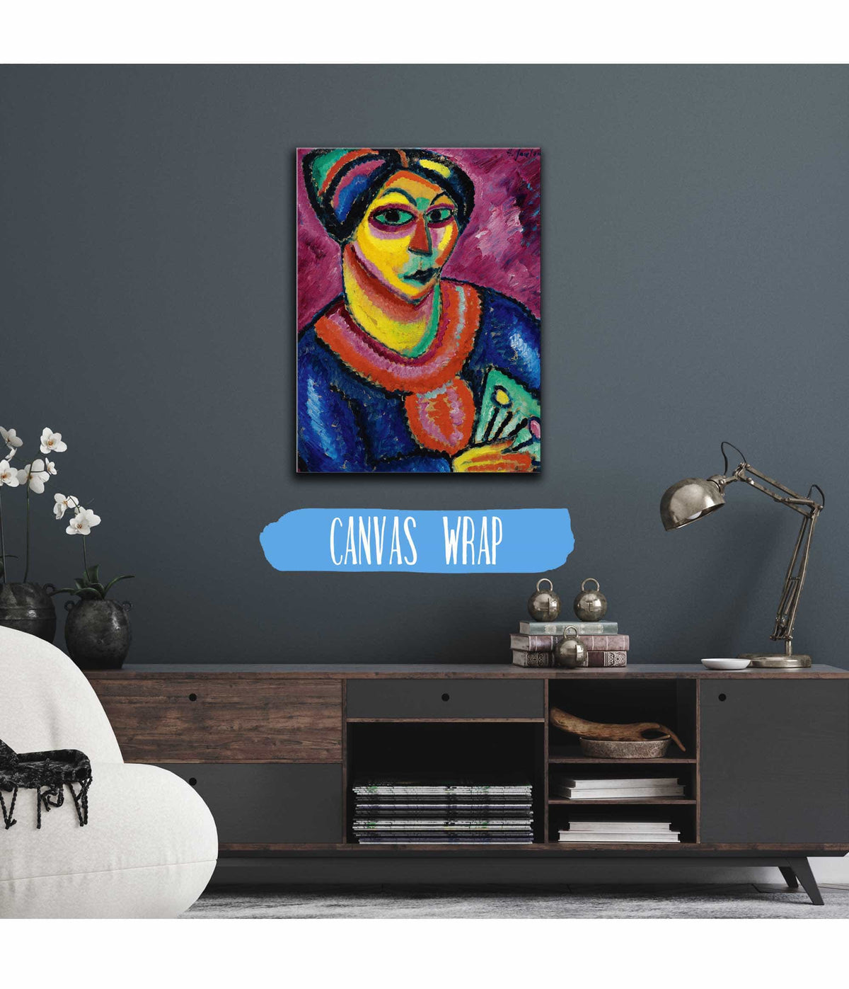 Frau Mit Grunem Facher Woman With A Green Fan by Alexej Von Jawlensky