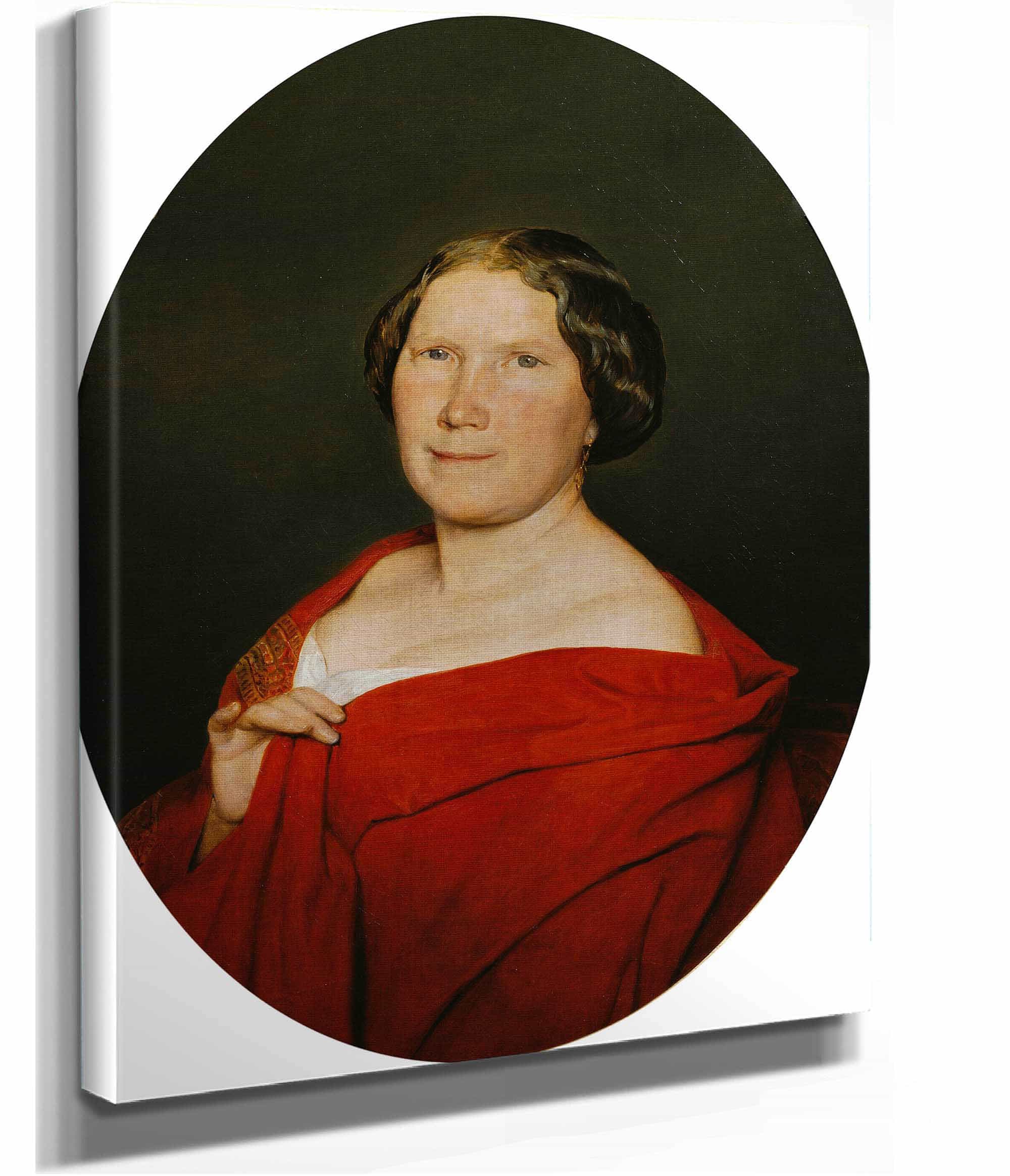Frau Mit Lachsrotem Umhang by Ferdinand Georg Waldmuller