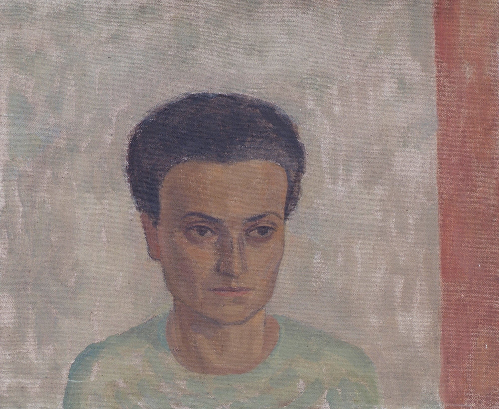 Frau S Schonberger In Gruner Bluse by Walther Gamerith