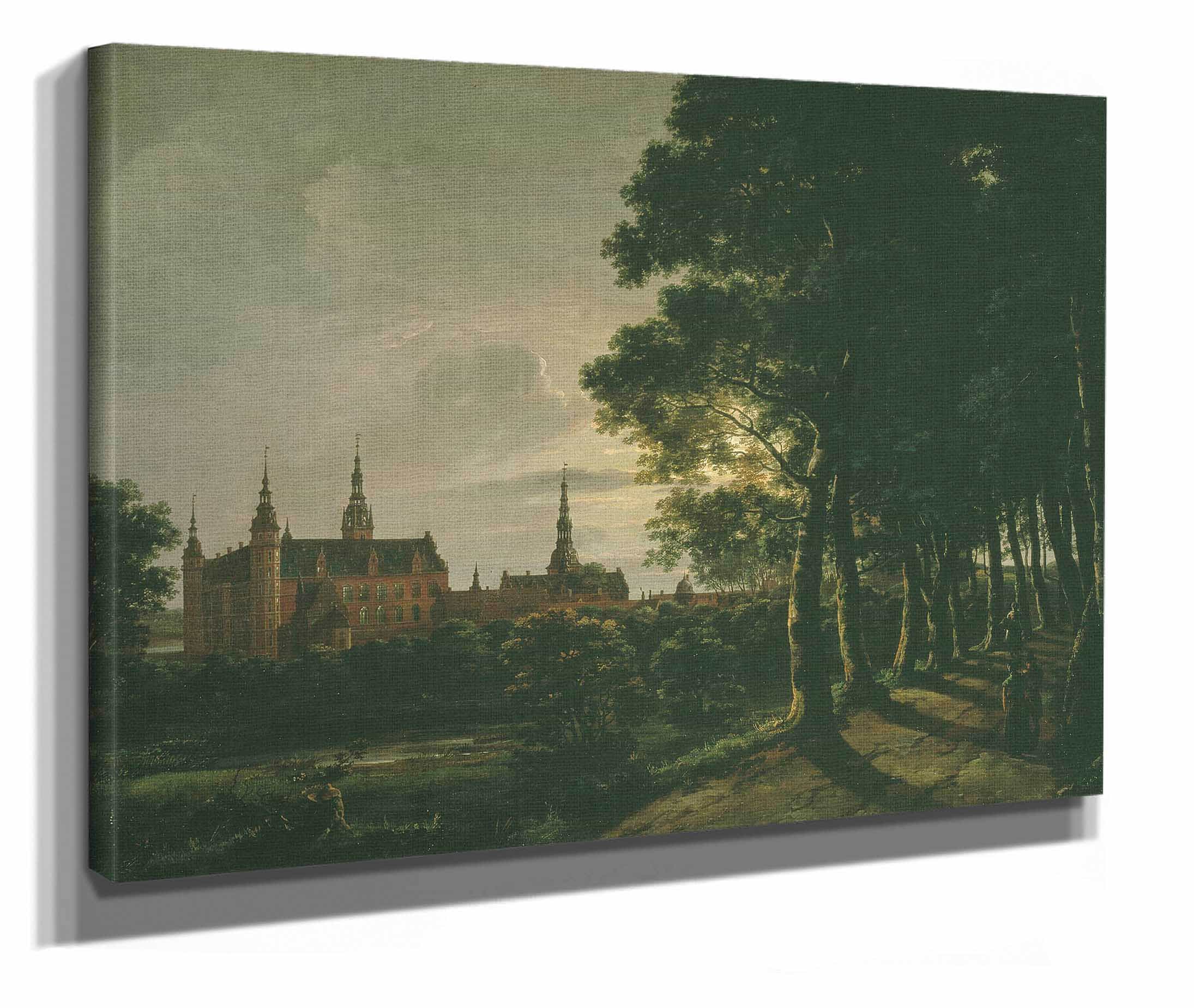 Frederiksborg Castle By Moonlight by Johan Christian Dahl