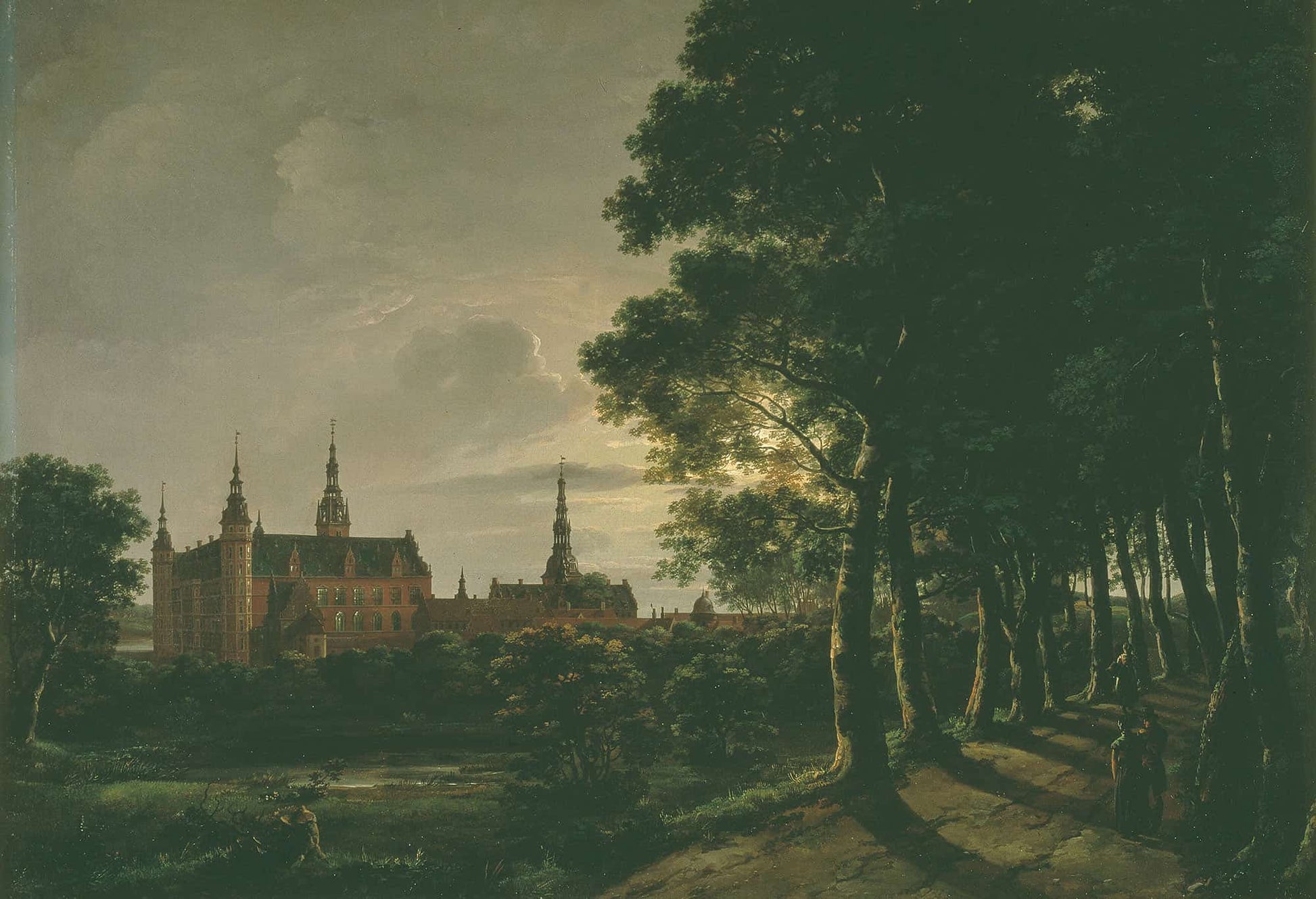 Frederiksborg Castle By Moonlight by Johan Christian Dahl