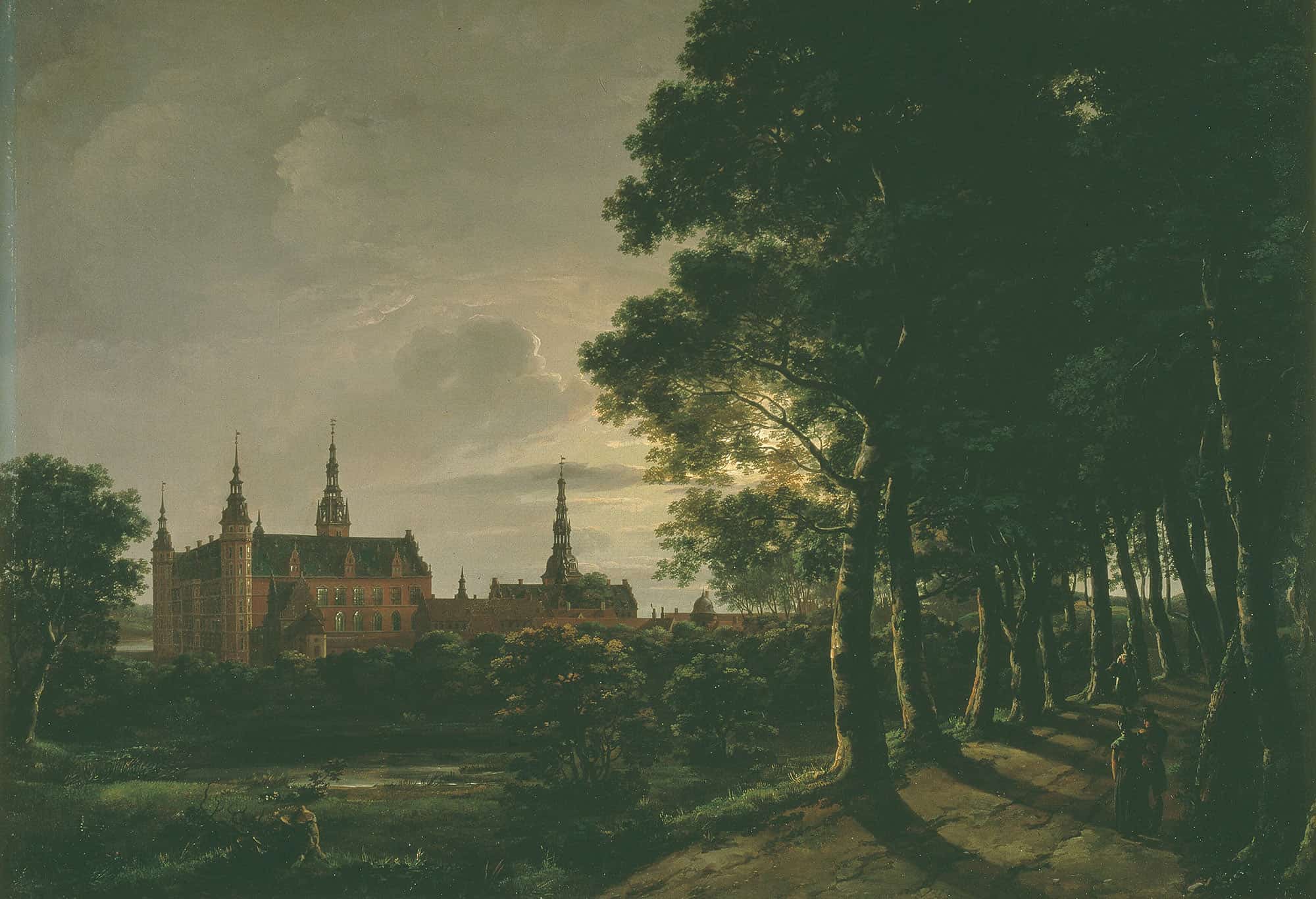 Frederiksborg Castle By Moonlight by Johan Christian Dahl