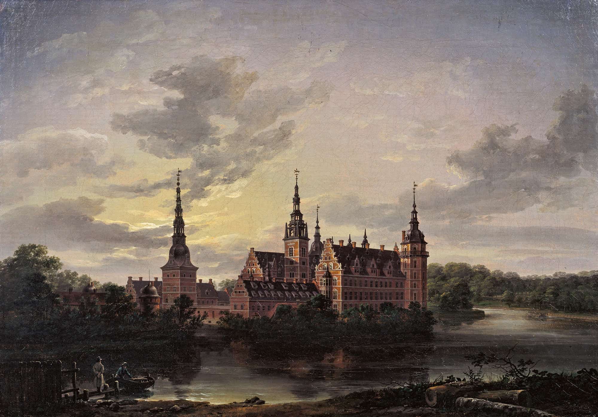 Frederiksborg Castle By Moonlight by Johan Christian Dahl