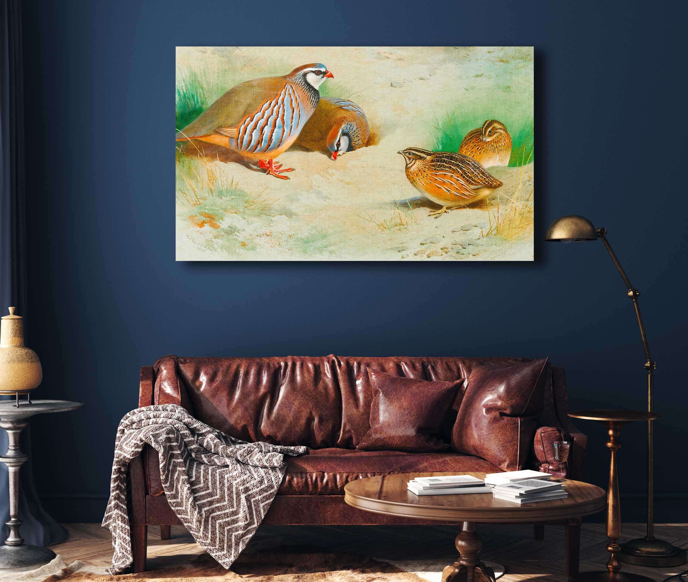 French Partridge And Chicks by Archibald Thorburn