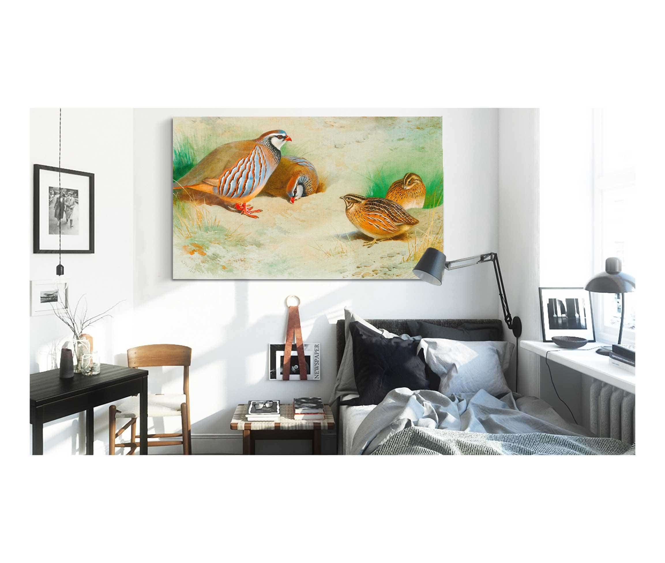 French Partridge And Chicks by Archibald Thorburn