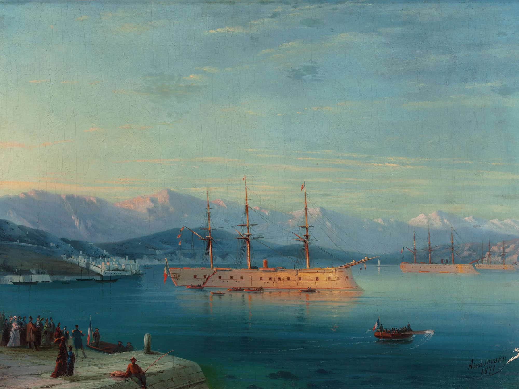 French Ships Departing The Black Sea by Ivan Konstantinovich Aivazovsky