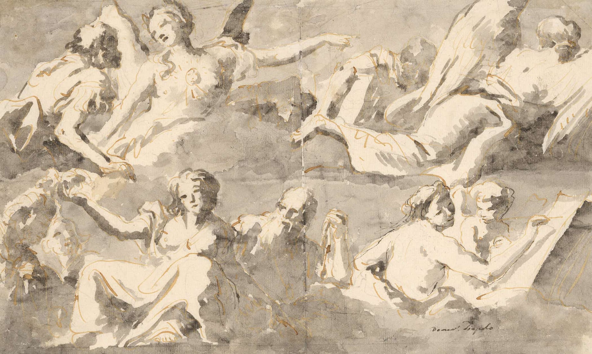 Frieze Of Allegorical Figures After by Giovanni Domenico Tiepolo