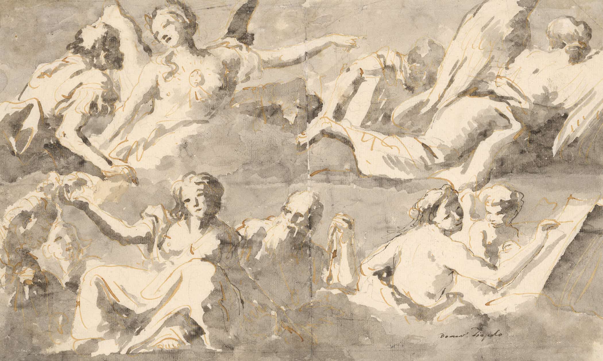 Frieze Of Allegorical Figures After by Giovanni Domenico Tiepolo