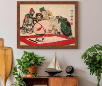 Fukurokuju Writing With His Head by Tsukioka Yoshitoshi