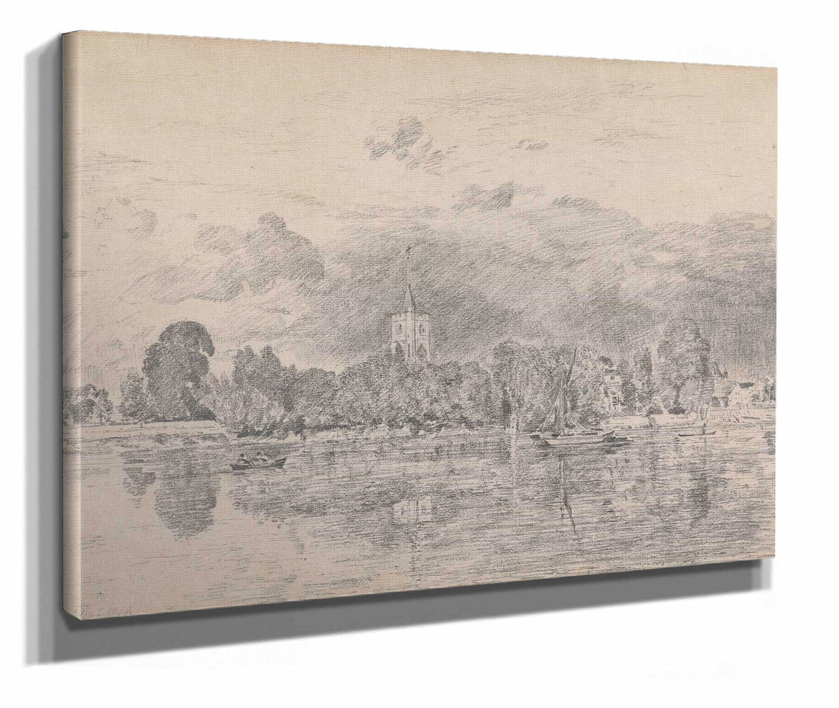 Fulham Church From Across The River by John Constable