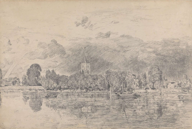 Fulham Church From Across The River by John Constable