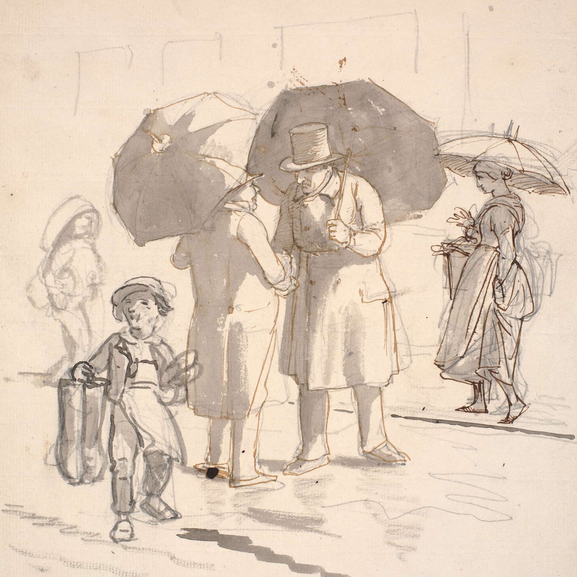 Gadescene I Regnvejr by Wilhelm Marstrand