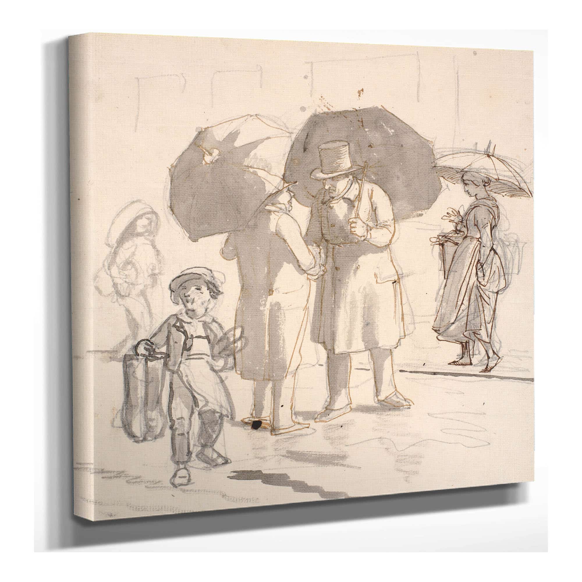 Gadescene I Regnvejr by Wilhelm Marstrand