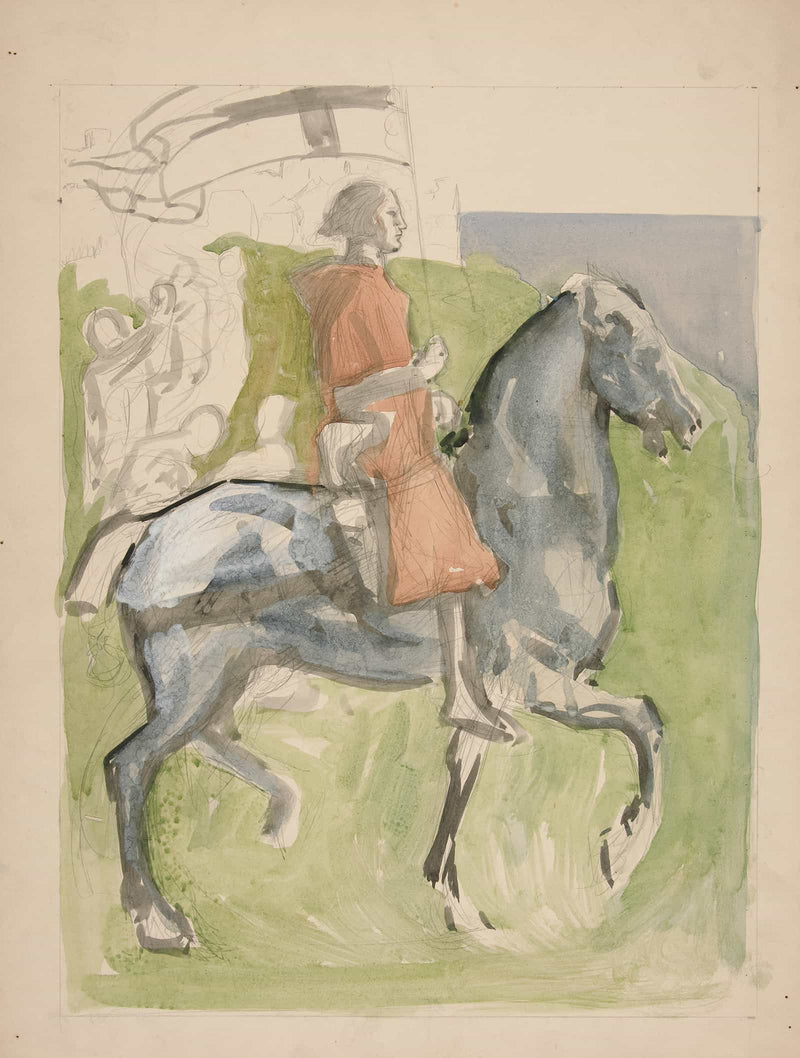 Galahad Departs Study For The Quest Of The Holy Grail by Edwin Austin Abbey