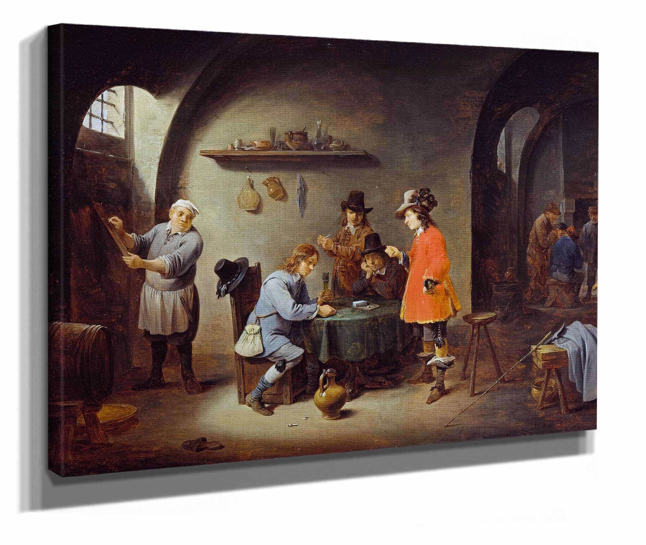 Gambling Scene At An Inn Late S by David Teniers The Younger