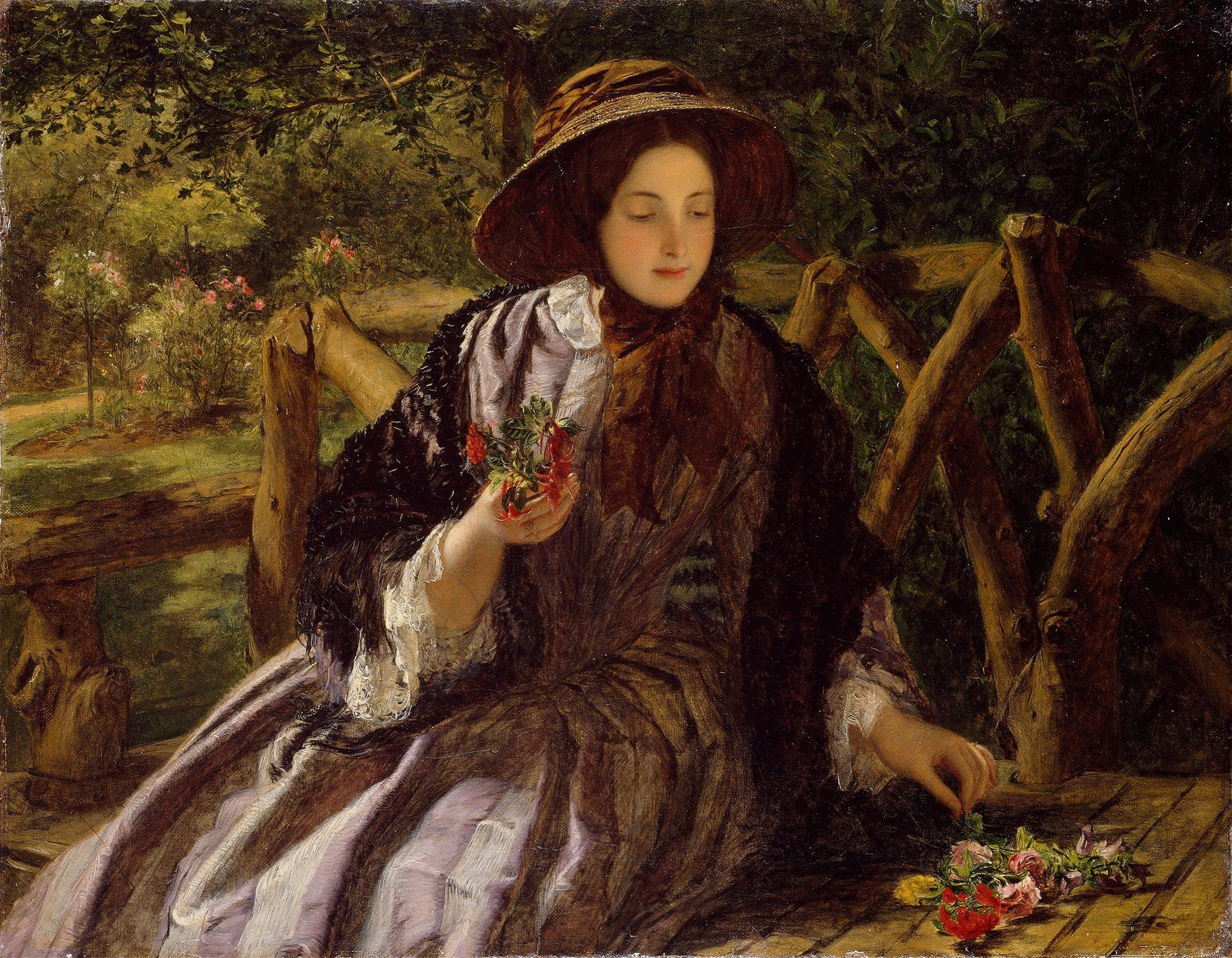 Garden Flowers Making A Posy by William Powell Frith