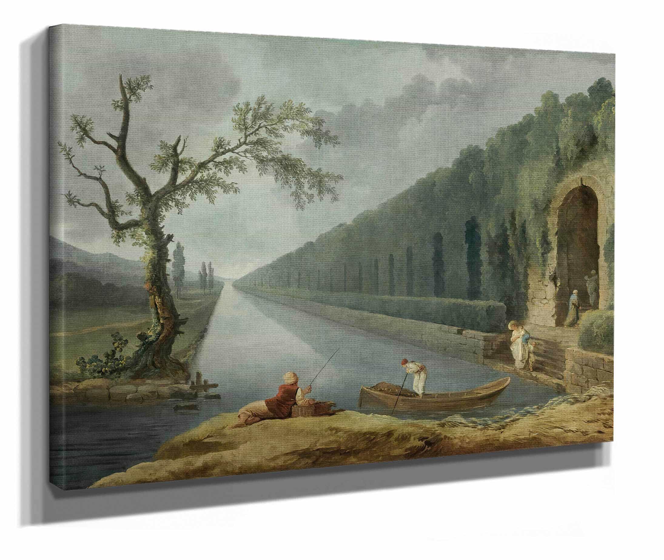 Garden Scene With A Canal by Hubert Robert