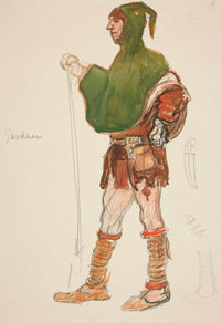 Gardener Costume Sketch For Henry Irvings Planned Production Of King Richard Ii by Edwin Austin Abbey