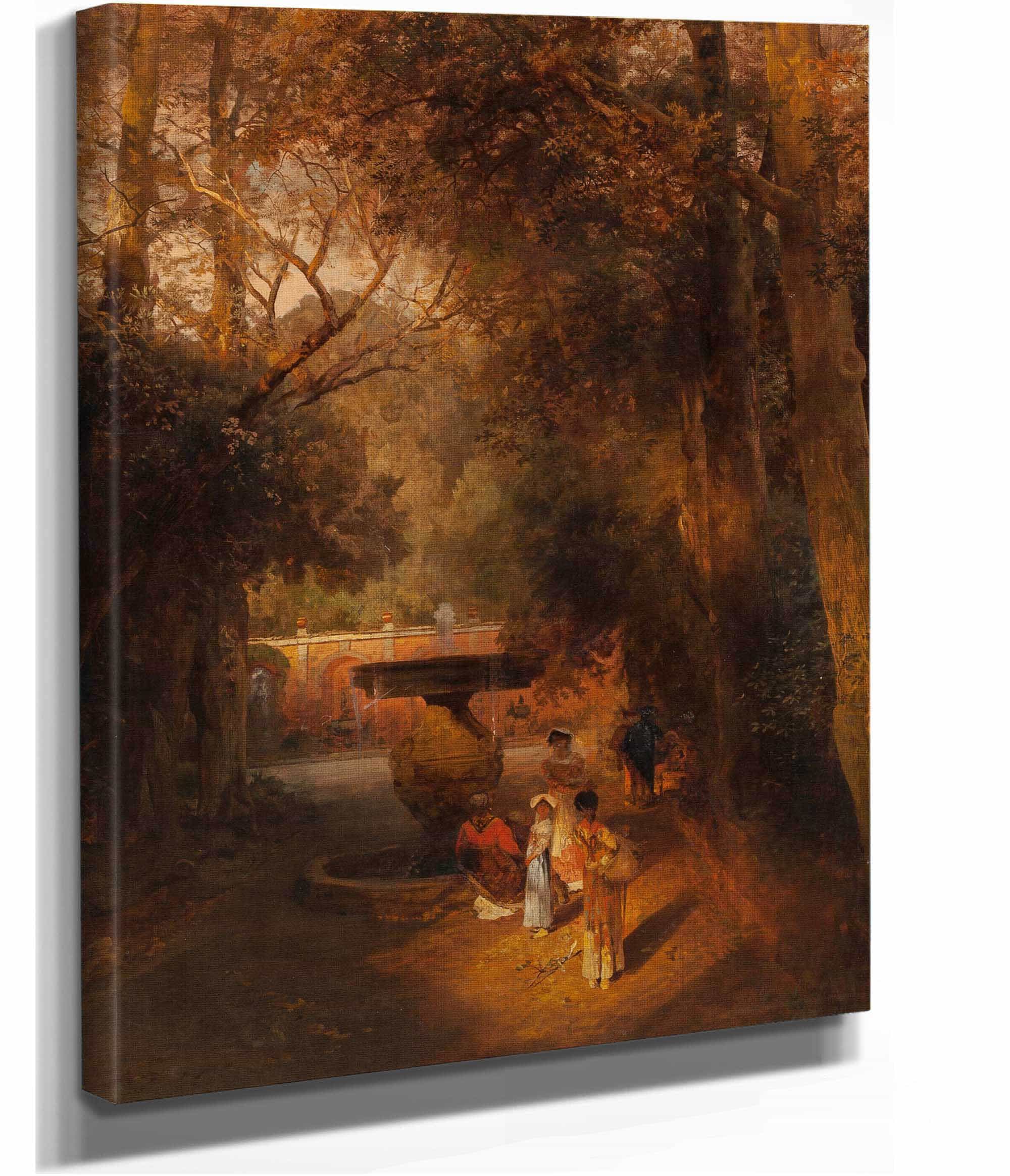 Gardens And Fountain Of The Villa Torlonia Frascati Rome by Oswald Achenbach