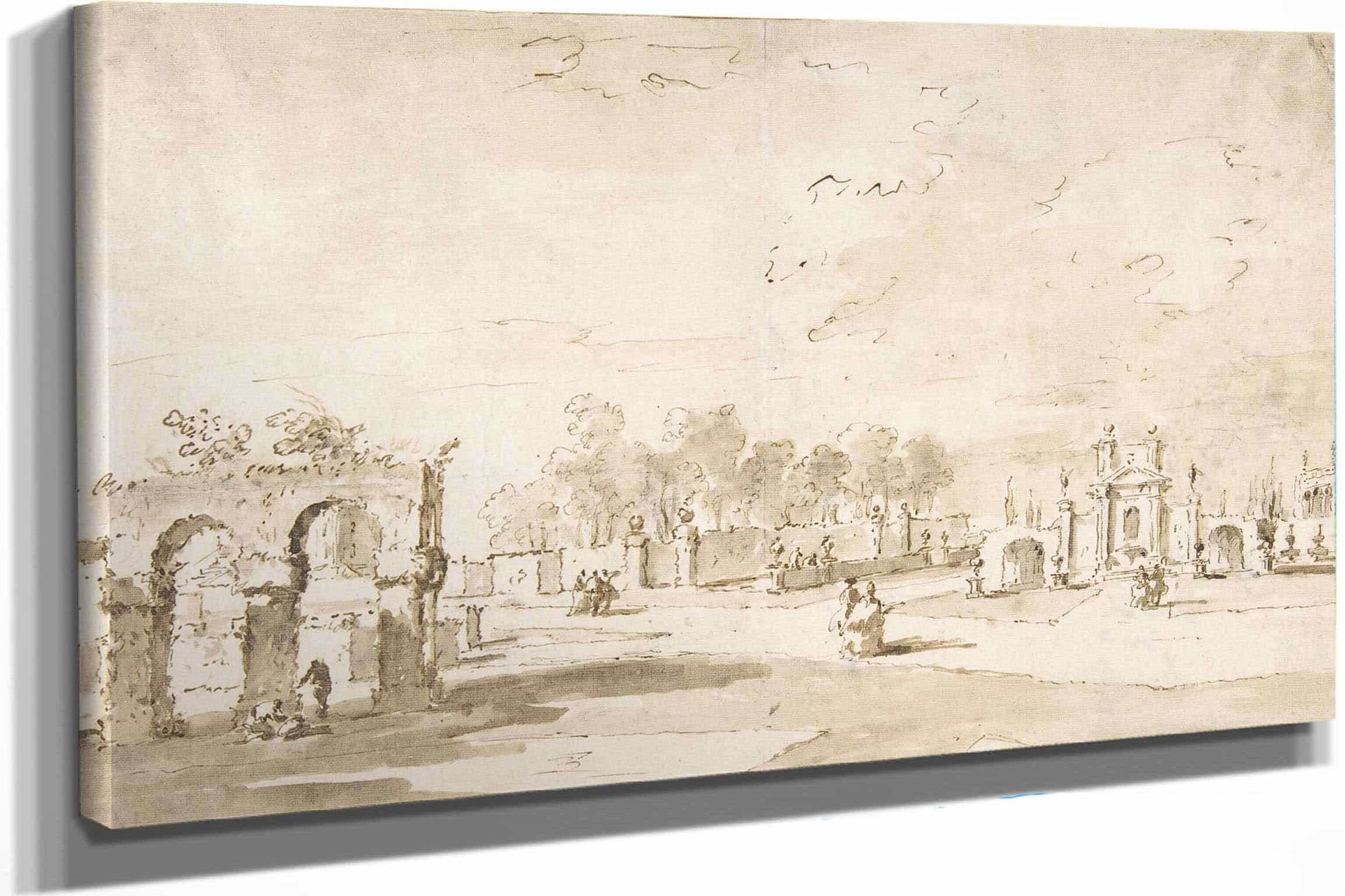 Gardens Of The Villa Correr Near Stra   by Francesco Guardi