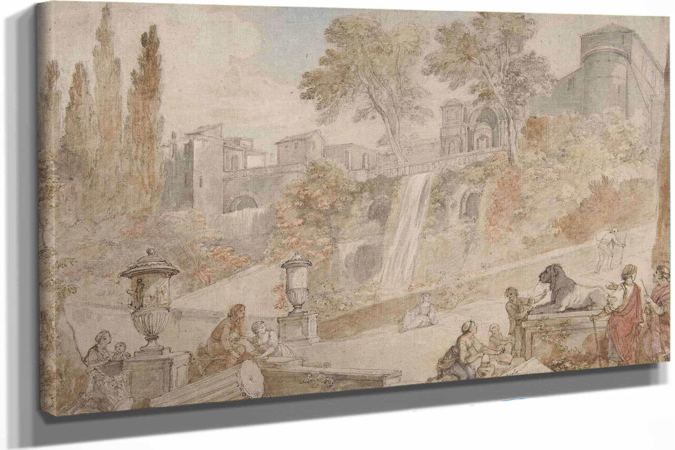Gardens Of The Villa Deste At Tivoli by Charles Joseph Natoire