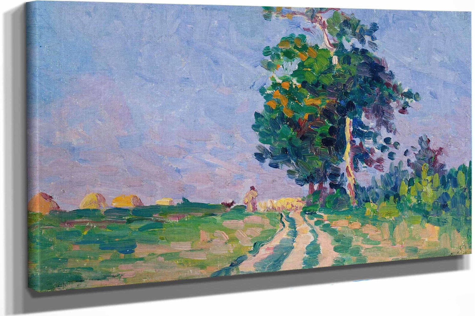 Gardien Et Son Troupeau Sur Le Chemin Aux Environs De Moulineaux by Maximilien Luce