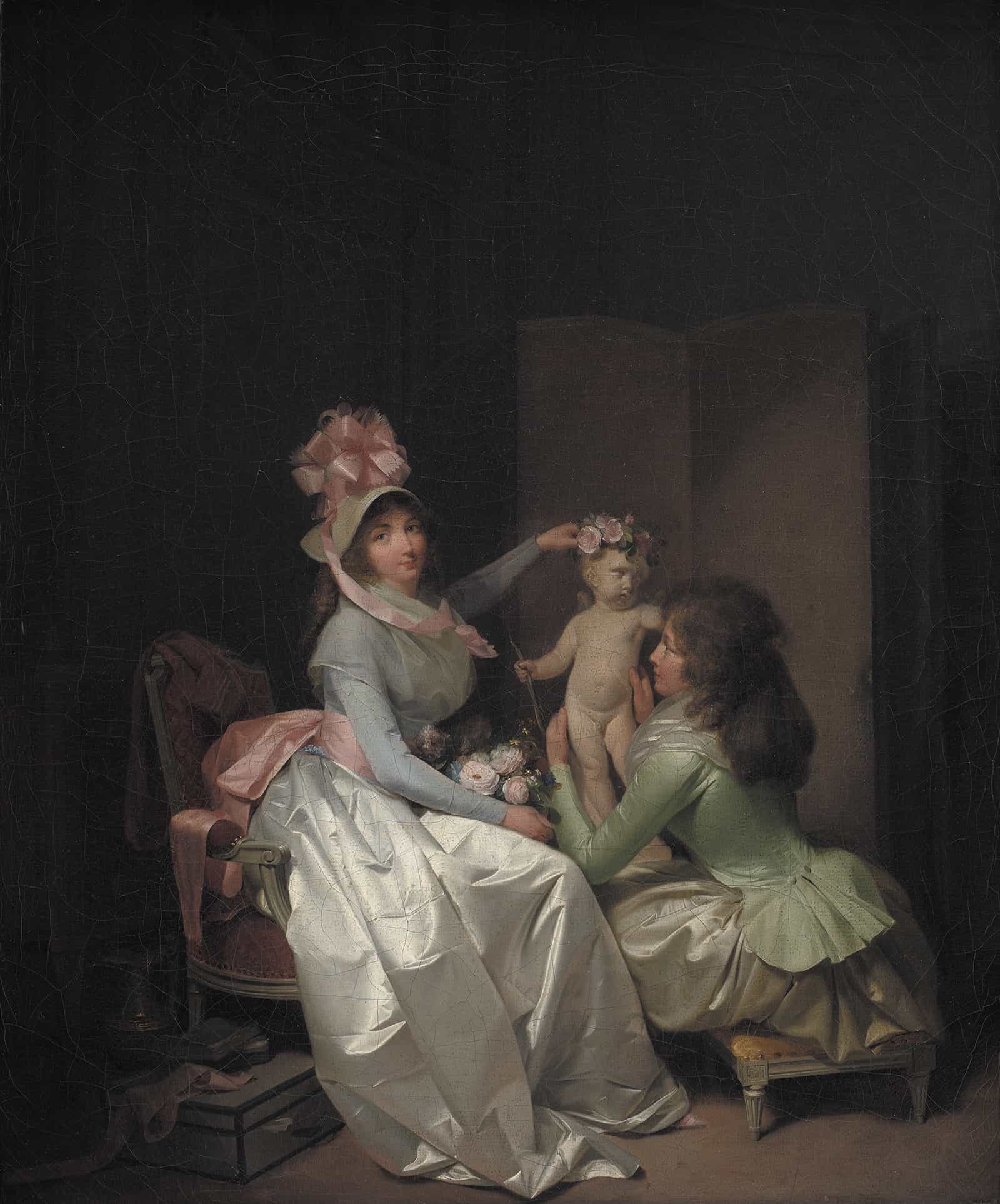 Garlanding The Statuette Of Cupid by Louis Leopold Boilly