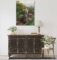 Gathering Flowers Along The River by Daniel Ridgway Knight