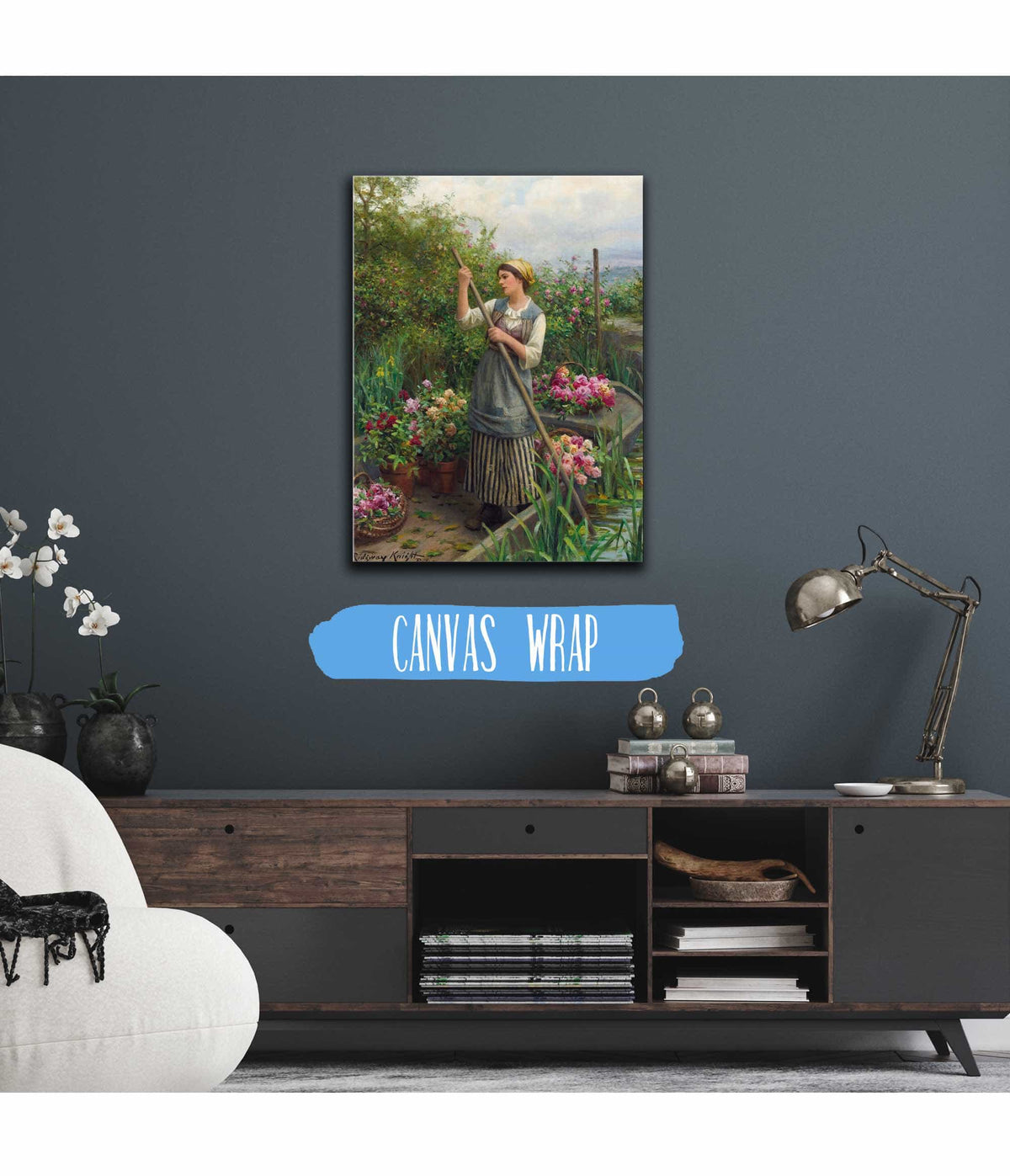 Gathering Flowers Along The River by Daniel Ridgway Knight