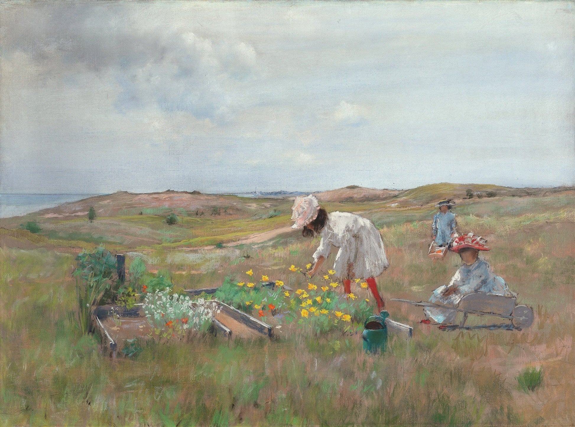 Gathering Flowers Shinnecock Long Island by William Merritt Chase