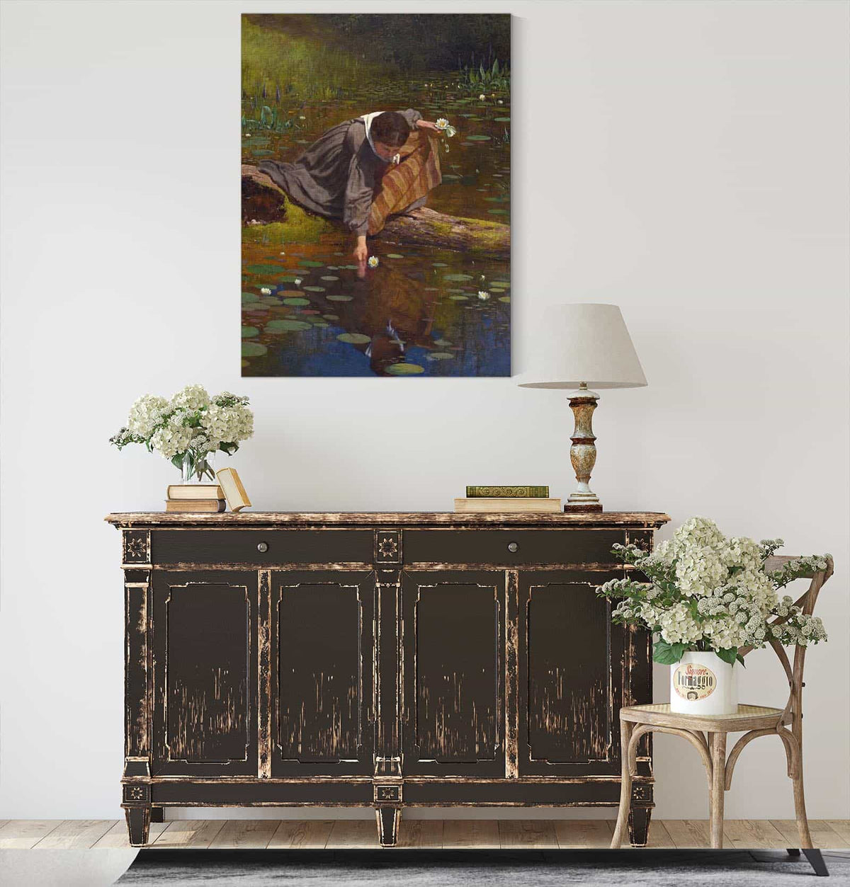 Gathering Lilies by Eastman Johnson