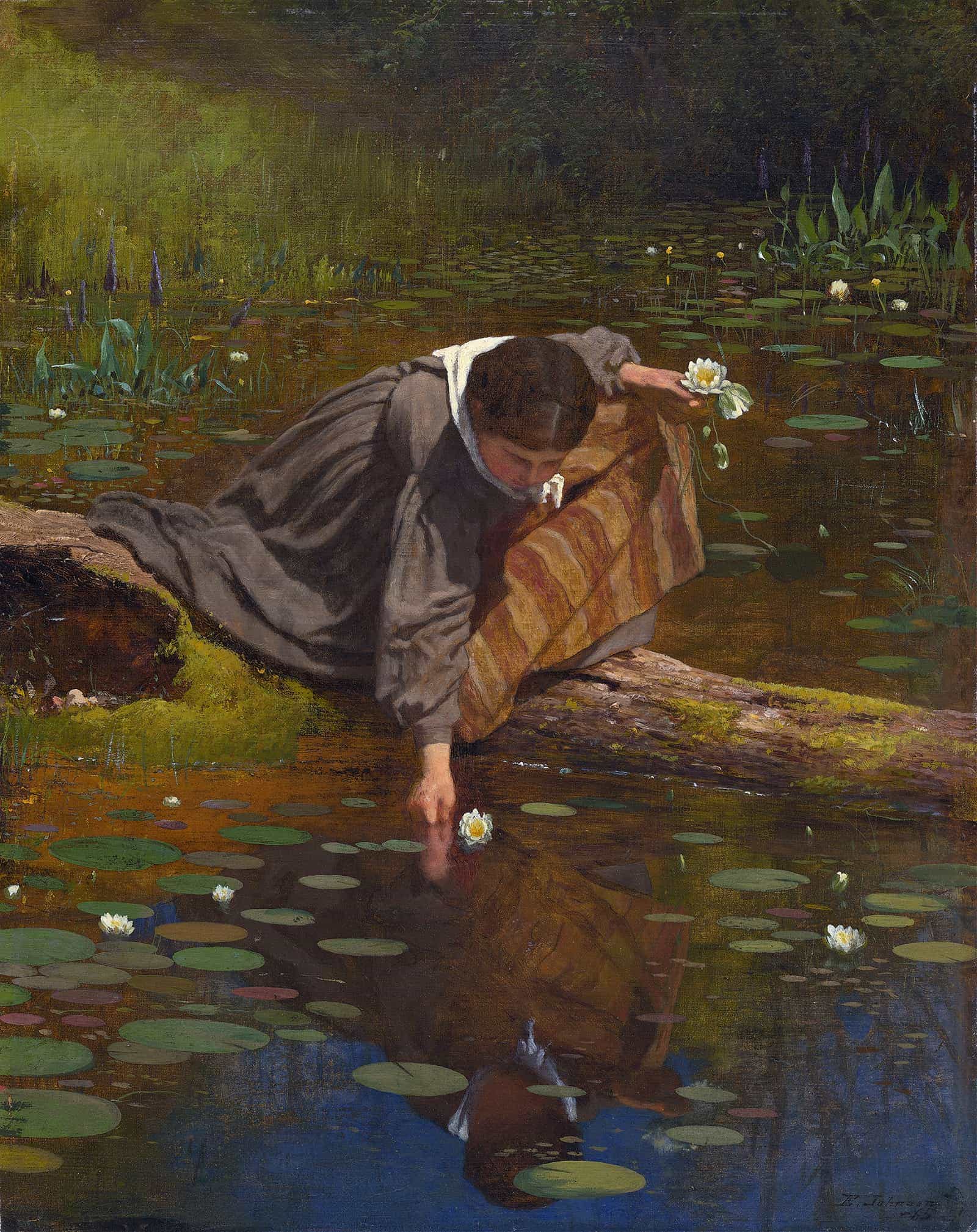 Gathering Lilies by Eastman Johnson