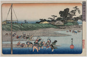 Gathering Shellfish At Low Tide At Susaki From The Series Famous Places In Edo Mid S by Ando Hiroshige
