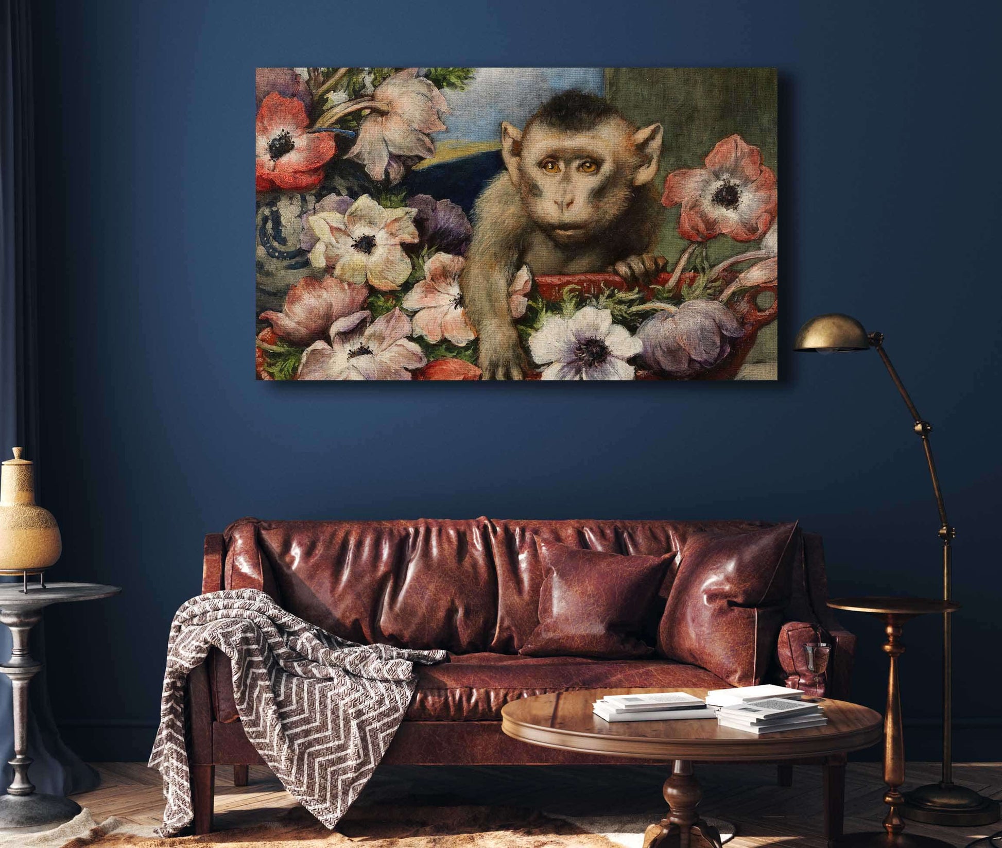 Geburtstagsblumen Affe Mit Anemonen by Gabriel Von Max