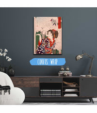 Geisha By Cherry Trees At Pm by Tsukioka Yoshitoshi