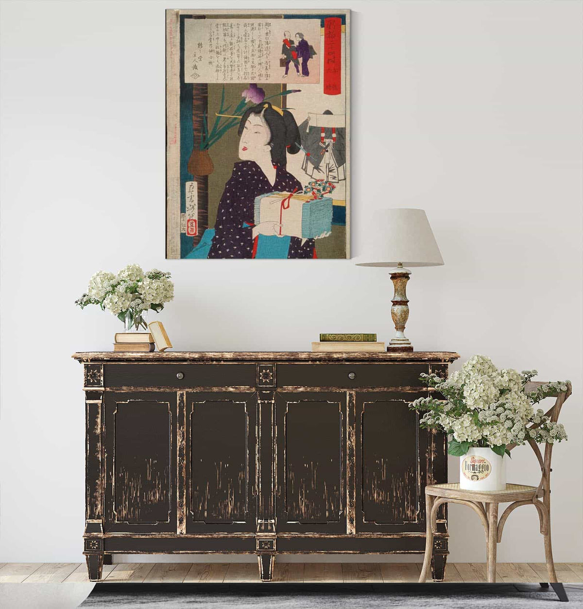 Geisha Carrying Hand Towels At Pm by Tsukioka Yoshitoshi